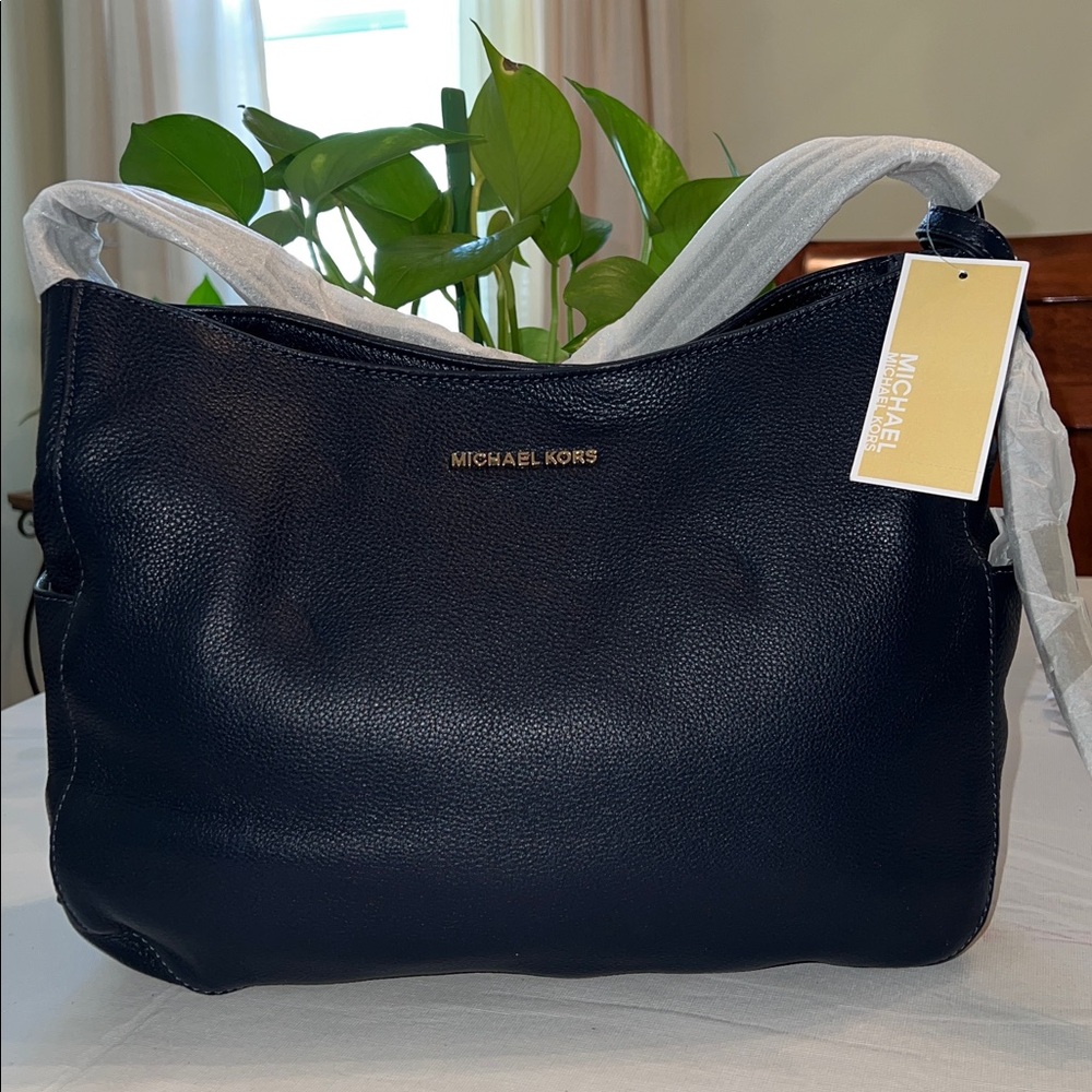 Michael Kors Navy Ashbury Leather Bag
